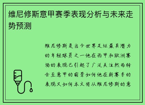 维尼修斯意甲赛季表现分析与未来走势预测